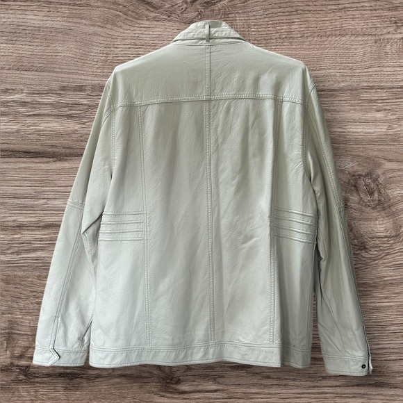 BKE Men’s Cream White Faux Leather Moto Jacket Size XL - Picture 7 of 11